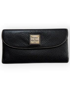 Dooney & Bourke Black Pebble Leather Continental Wallet